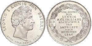 1 Thaler Königreich Bayern (1806 - 1918) Silber Ludwig I. (Bayern)(1786 – 1868)