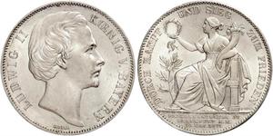 1 Thaler Königreich Bayern (1806 - 1918) Silber Ludwig II. (Bayern)(1845 – 1886)