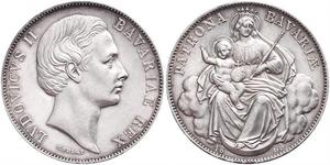 1 Thaler Königreich Bayern (1806 - 1918) Silber Ludwig II. (Bayern)(1845 – 1886)