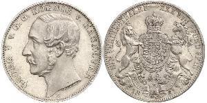 1 Thaler Königreich Hannover (1814 - 1866) Silber Georg V. (Hannover) (1819 - 1878)