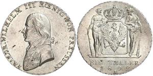 1 Thaler Königreich Preußen (1701-1918) Silber Friedrich Wilhelm III (1770 -1840)