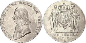 1 Thaler Königreich Preußen (1701-1918) Silber Friedrich Wilhelm III (1770 -1840)