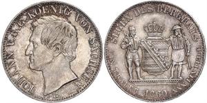 1 Thaler Königreich Sachsen (1806 - 1918) Silber Johann (Sachsen)