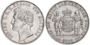 1 Thaler Königreich Sachsen (1806 - 1918) Silber Johann (Sachsen)