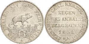 1 Thaler Anhalt-Bernburg (1603 - 1863) Silver Alexander Karl, Duke of Anhalt-Bernburg (1805 – 1863)