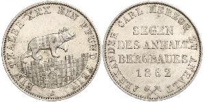 1 Thaler Anhalt-Bernburg (1603 - 1863) Silver Alexander Karl, Duke of Anhalt-Bernburg (1805 – 1863)