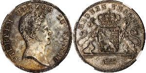 1 Thaler Duchy of Nassau (1806 - 1866) Silver William, Duke of Nassau