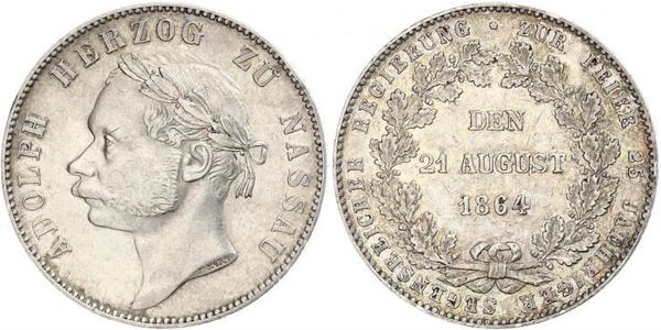 1 Thaler Duchy of Nassau (1806 - 1866) Silver Adolphe, Grand Duke of Luxembourg
