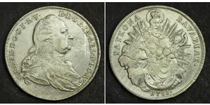 1 Thaler Electorate of Bavaria (1623 - 1806) Silver Charles Theodore, Elector of Bavaria (1724 - 1799)