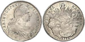 1 Thaler Electorate of Bavaria (1623 - 1806) Silver Charles Theodore, Elector of Bavaria (1724 - 1799)