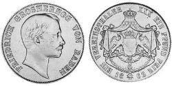 1 Thaler Grand Duchy of Baden (1806-1918) Silver Frederick I, Grand Duke of Baden (1826 - 1907)