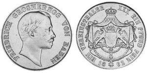 1 Thaler Grand Duchy of Baden (1806-1918) Silver Frederick I, Grand Duke of Baden (1826 - 1907)
