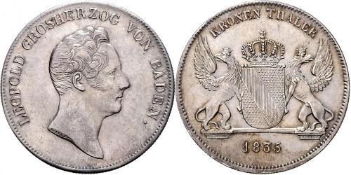 1 Thaler Grand Duchy of Baden (1806-1918) Silver Leopold, Grand Duke of Baden (1790 – 1852)