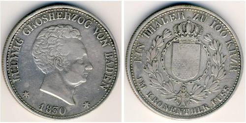 1 Thaler Grand Duchy of Baden (1806-1918) Silver 
