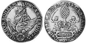 1 Thaler Imperial City of Augsburg (1276 - 1803) Silver Ferdinand II, Holy Roman Emperor  (1578 -1637)
