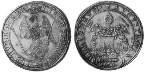 1 Thaler Imperial City of Augsburg (1276 - 1803) Silver Ferdinand II, Holy Roman Emperor  (1578 -1637)