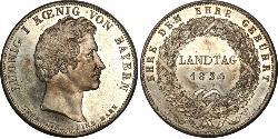 1 Thaler Kingdom of Bavaria (1806 - 1918) Silver Ludwig I of Bavaria (1786 – 1868)