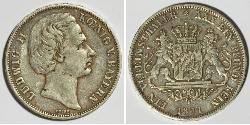 1 Thaler Kingdom of Bavaria (1806 - 1918) Silver Ludwig II of Bavaria (1845 – 1886)