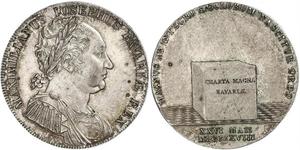 1 Thaler Kingdom of Bavaria (1806 - 1918) Silver Maximilian I Joseph of Bavaria (1756 - 1825)