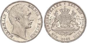1 Thaler Kingdom of Bavaria (1806 - 1918) Silver Maximilian II of Bavaria (1811 - 1864)