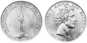 1 Thaler Kingdom of Bavaria (1806 - 1918) Silver Ludwig I of Bavaria (1786 – 1868)