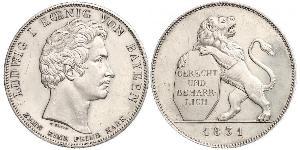 1 Thaler Kingdom of Bavaria (1806 - 1918) Silver Ludwig I of Bavaria (1786 – 1868)