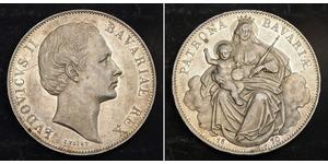1 Thaler Kingdom of Bavaria (1806 - 1918) Silver Ludwig II of Bavaria (1845 – 1886)