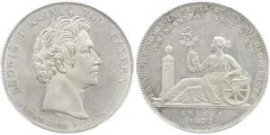 1 Thaler Kingdom of Bavaria (1806 - 1918) Silver Ludwig I of Bavaria (1786 – 1868)