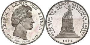1 Thaler Kingdom of Bavaria (1806 - 1918) Silver Ludwig I of Bavaria (1786 – 1868)