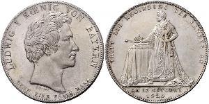 1 Thaler Kingdom of Bavaria (1806 - 1918) Silver Ludwig I of Bavaria (1786 – 1868)