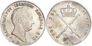 1 Thaler Kingdom of Bavaria (1806 - 1918) Silver Maximilian I Joseph of Bavaria (1756 - 1825)
