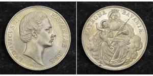 1 Thaler Kingdom of Bavaria (1806 - 1918) Silver Ludwig II of Bavaria (1845 – 1886)