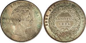 1 Thaler Kingdom of Bavaria (1806 - 1918) Silver Ludwig I of Bavaria (1786 – 1868)