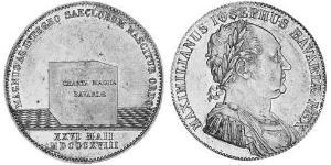 1 Thaler Kingdom of Bavaria (1806 - 1918) Silver Maximilian I Joseph of Bavaria (1756 - 1825)