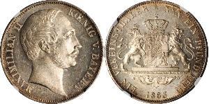 1 Thaler Kingdom of Bavaria (1806 - 1918) Silver Maximilian II of Bavaria (1811 - 1864)