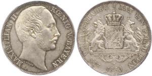 1 Thaler Kingdom of Bavaria (1806 - 1918) Silver Maximilian II of Bavaria (1811 - 1864)