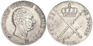 1 Thaler Kingdom of Bavaria (1806 - 1918) Silver Maximilian I Joseph of Bavaria (1756 - 1825)