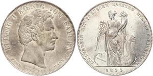 1 Thaler Kingdom of Bavaria (1806 - 1918) Silver Ludwig I of Bavaria (1786 – 1868)