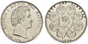 1 Thaler Kingdom of Bavaria (1806 - 1918) Silver Ludwig I of Bavaria (1786 – 1868)