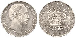 1 Thaler Kingdom of Bavaria (1806 - 1918) Silver Maximilian II of Bavaria (1811 - 1864)