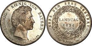 1 Thaler Kingdom of Bavaria (1806 - 1918) Silver Ludwig I of Bavaria (1786 – 1868)