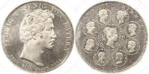 1 Thaler Kingdom of Bavaria (1806 - 1918) Silver Ludwig I of Bavaria (1786 – 1868)