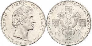 1 Thaler Kingdom of Bavaria (1806 - 1918) Silver Ludwig I of Bavaria (1786 – 1868)