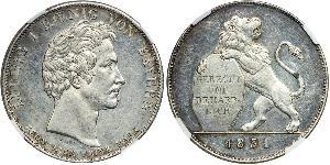 1 Thaler Kingdom of Bavaria (1806 - 1918) Silver Ludwig I of Bavaria (1786 – 1868)