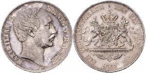 1 Thaler Kingdom of Bavaria (1806 - 1918) Silver Maximilian II of Bavaria (1811 - 1864)
