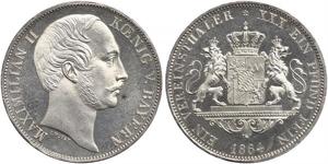 1 Thaler Kingdom of Bavaria (1806 - 1918) Silver Maximilian II of Bavaria (1811 - 1864)