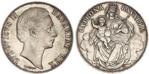1 Thaler Kingdom of Bavaria (1806 - 1918) Silver Ludwig II of Bavaria (1845 – 1886)
