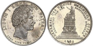 1 Thaler Kingdom of Bavaria (1806 - 1918) Silver Ludwig I of Bavaria (1786 – 1868)