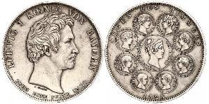 1 Thaler Kingdom of Bavaria (1806 - 1918) Silver Ludwig I of Bavaria (1786 – 1868)