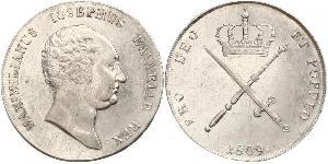 1 Thaler Kingdom of Bavaria (1806 - 1918) Silver Maximilian I Joseph of Bavaria (1756 - 1825)